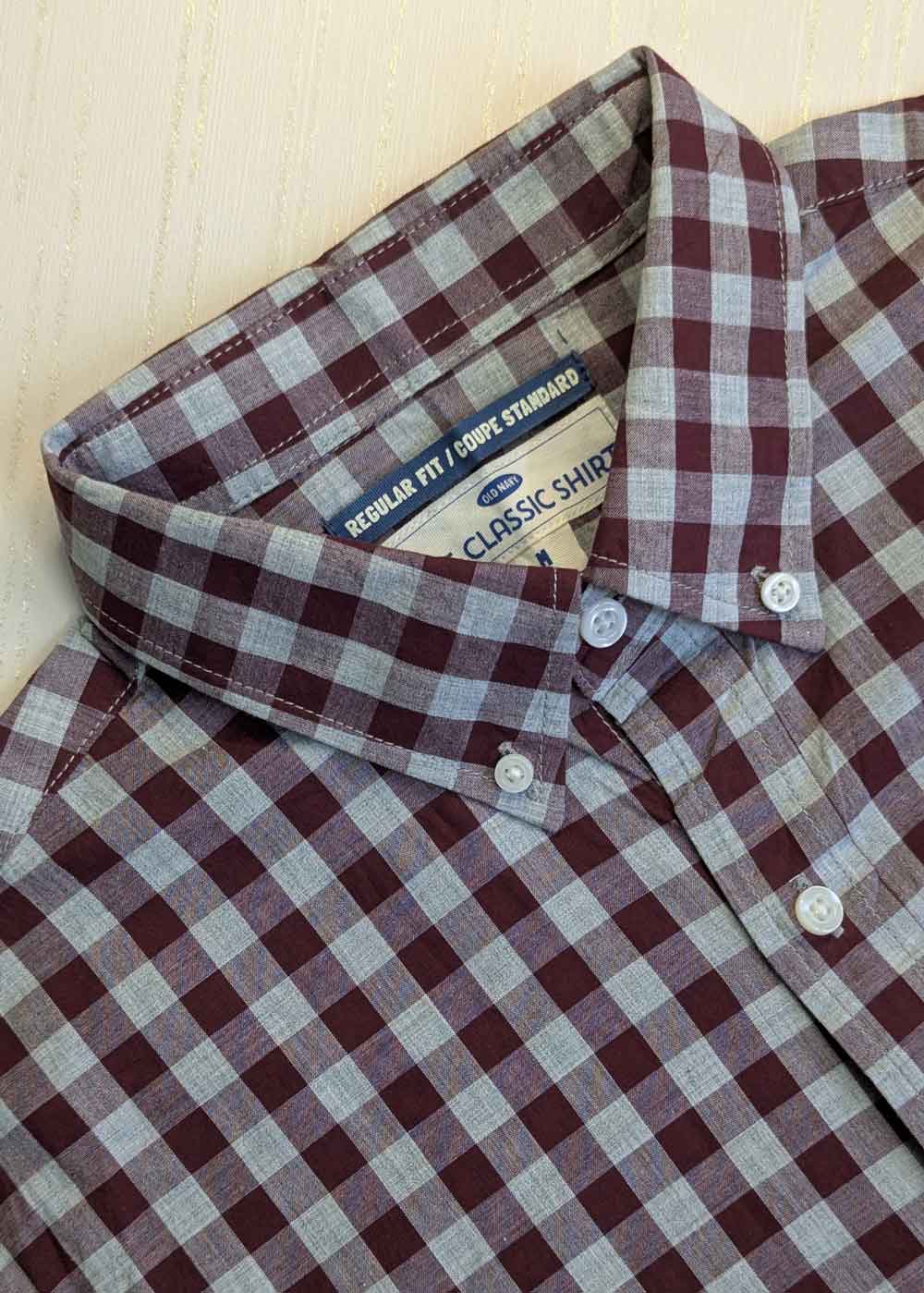 Old Navy Checkered Casual Shirt – Large – Full Sleeves