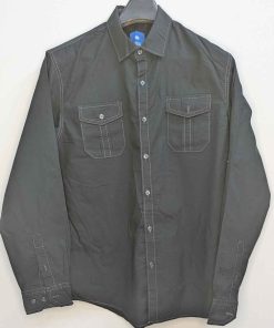 Alternative view of Michael Brandon Black Casual Shirt – Large – Full Sleeves
